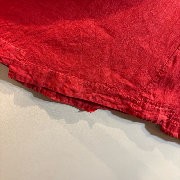 LINEN Sz XL (estimated) Sleeveless A-line Dress with Asymmetrical Boxy Hemline - Picture 4 of 9